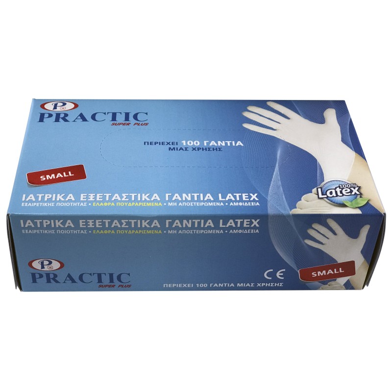 Γάντια Latex Λευκά Practic 100τεμ.