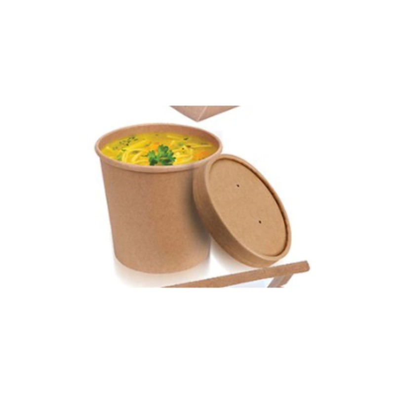 Μπωλ Χάρτινο Σούπας + Καπάκι 26oz 50τεμ.