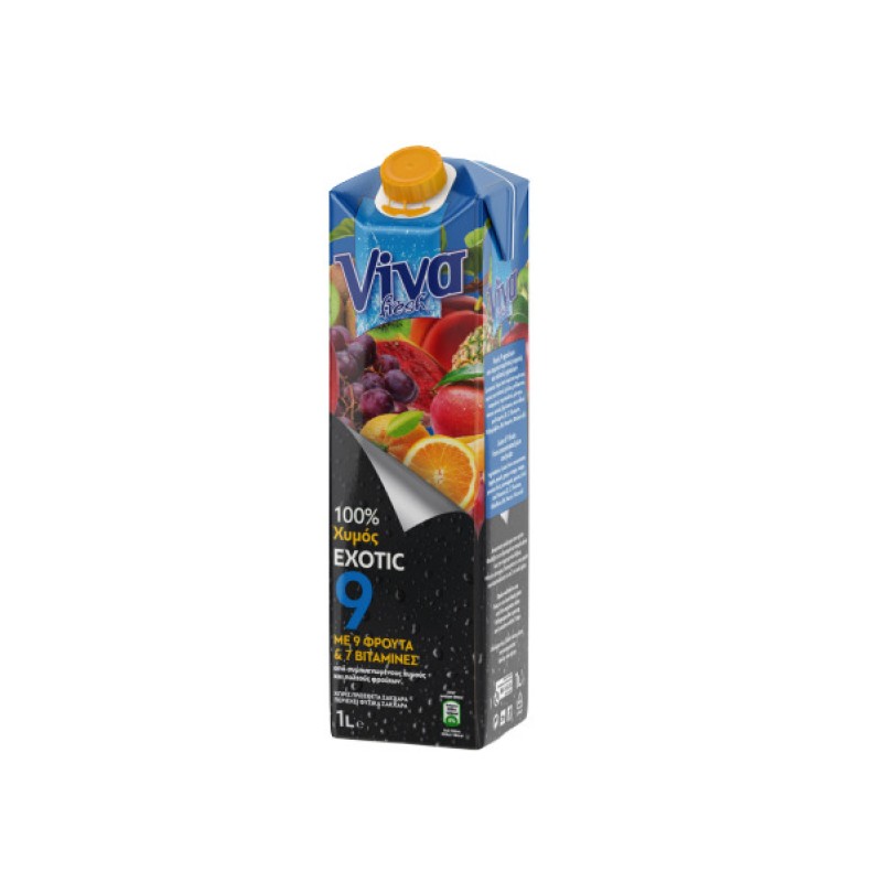 Viva 100% Φυσικός Χυμός Exotic (9 Φρούτα) 1L